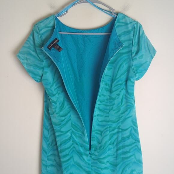 100% Silk Mermaidcore Sheath Dress 3/4 Zip Women's Size 8 - Picture 6 of 8